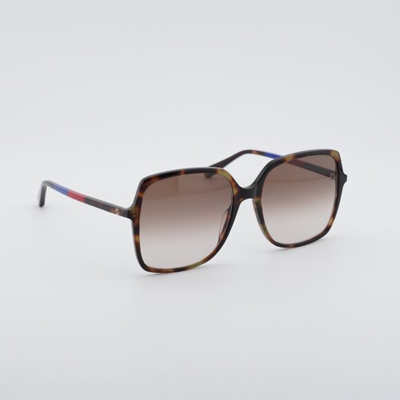 Gucci GG0544S 008 Sunglasses Dark Havana Square Frame, Brown Gradient Lenses - Picture 4 of 10